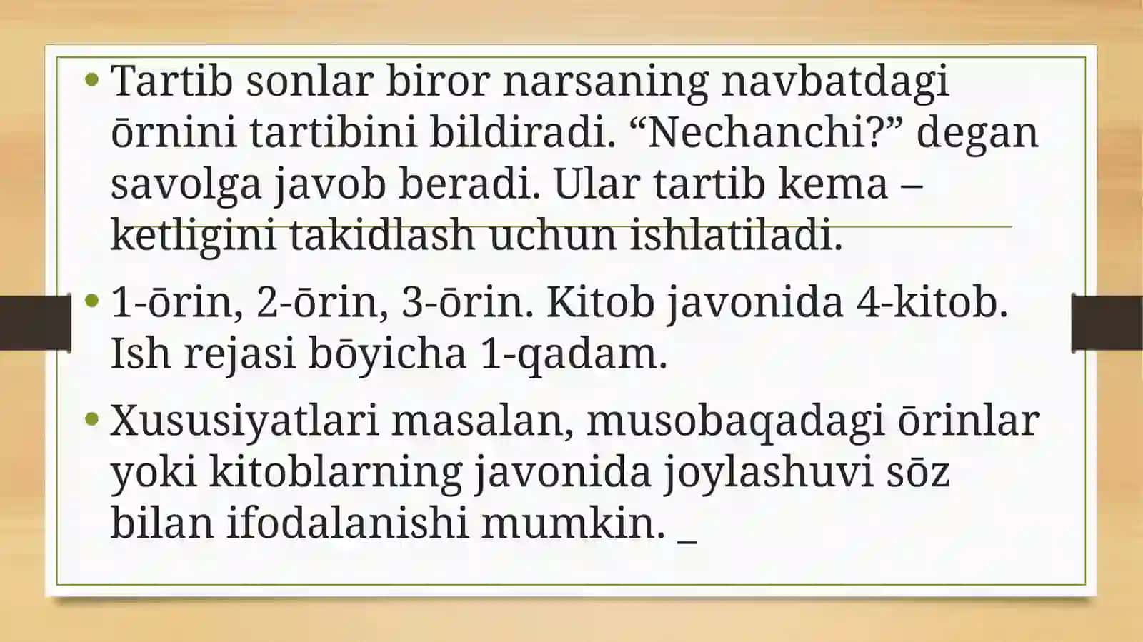 Tartib va sanoq natural sonlari 4