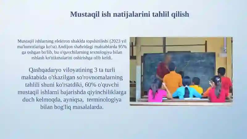 Ona tili darslarida oʻtkaziladigan mustaqil ishlar 4