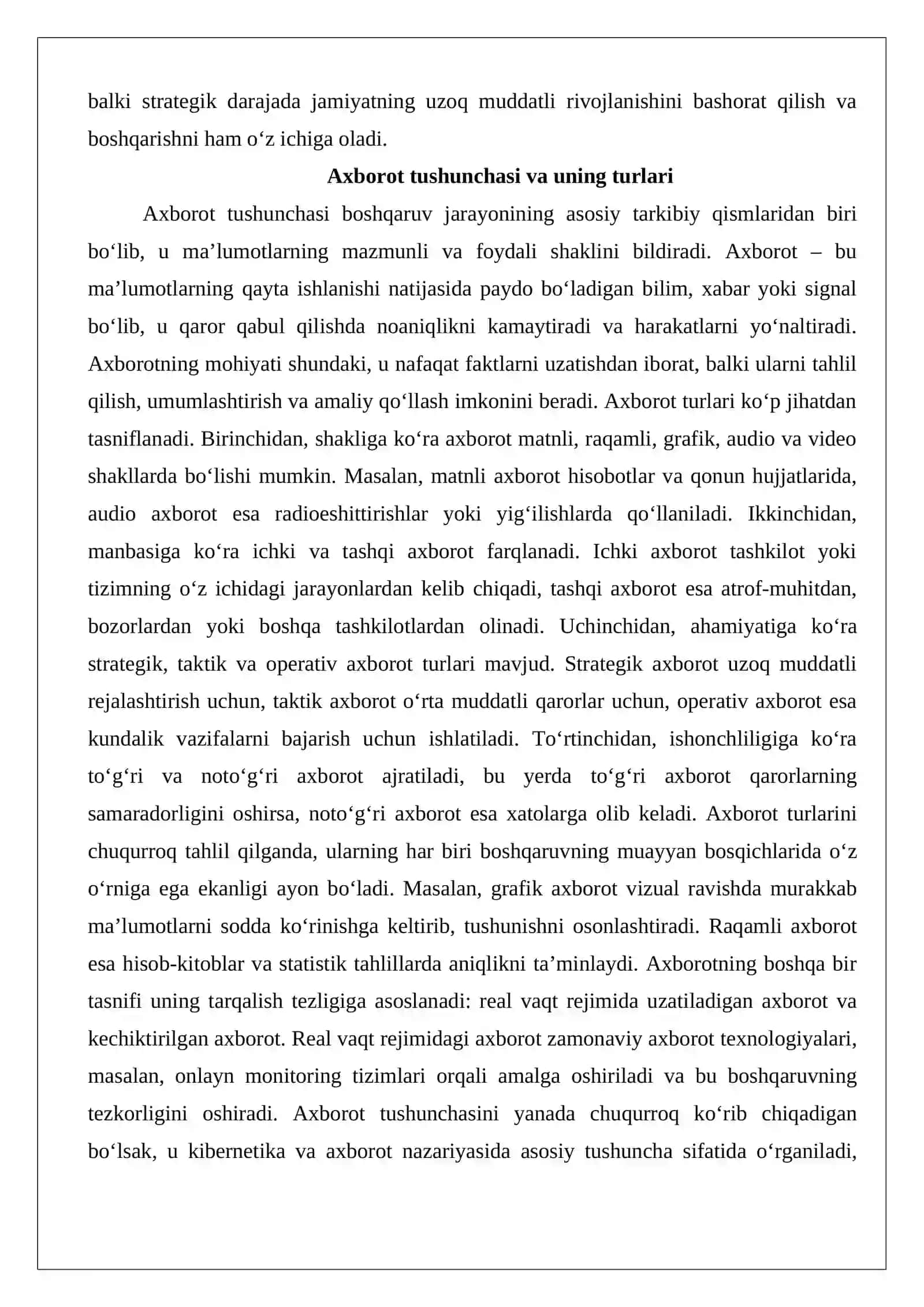 Ijtimoiy boshqarish jarayonini axborot bilan ta’minlash 4