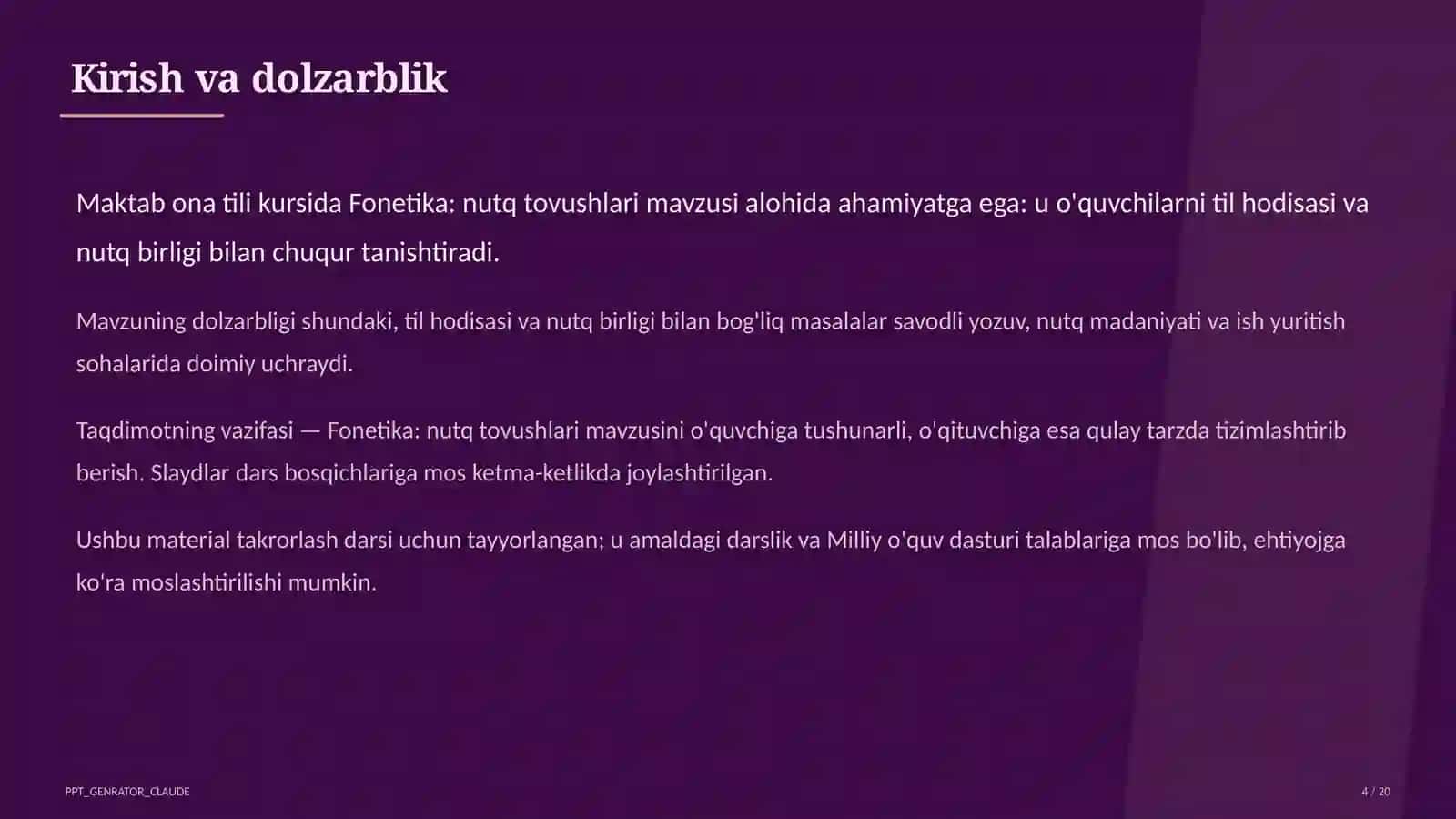 Fonetika: nutq tovushlari (5-sinf) 4