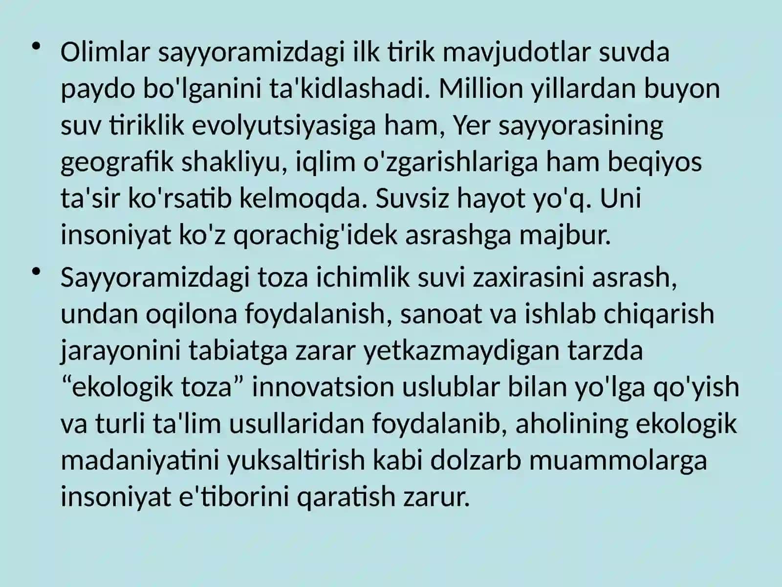 Ichimlik suvi sifatini yaxshilashning asosiy usullari 4