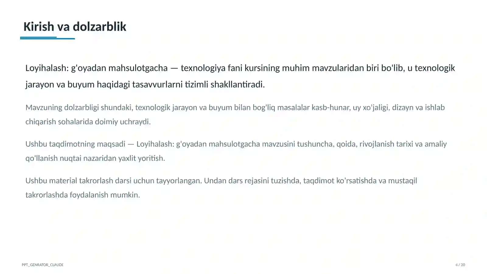 Takrorlash darsi uchun g'oyadan mahsulotgacha (8-sinf) 4