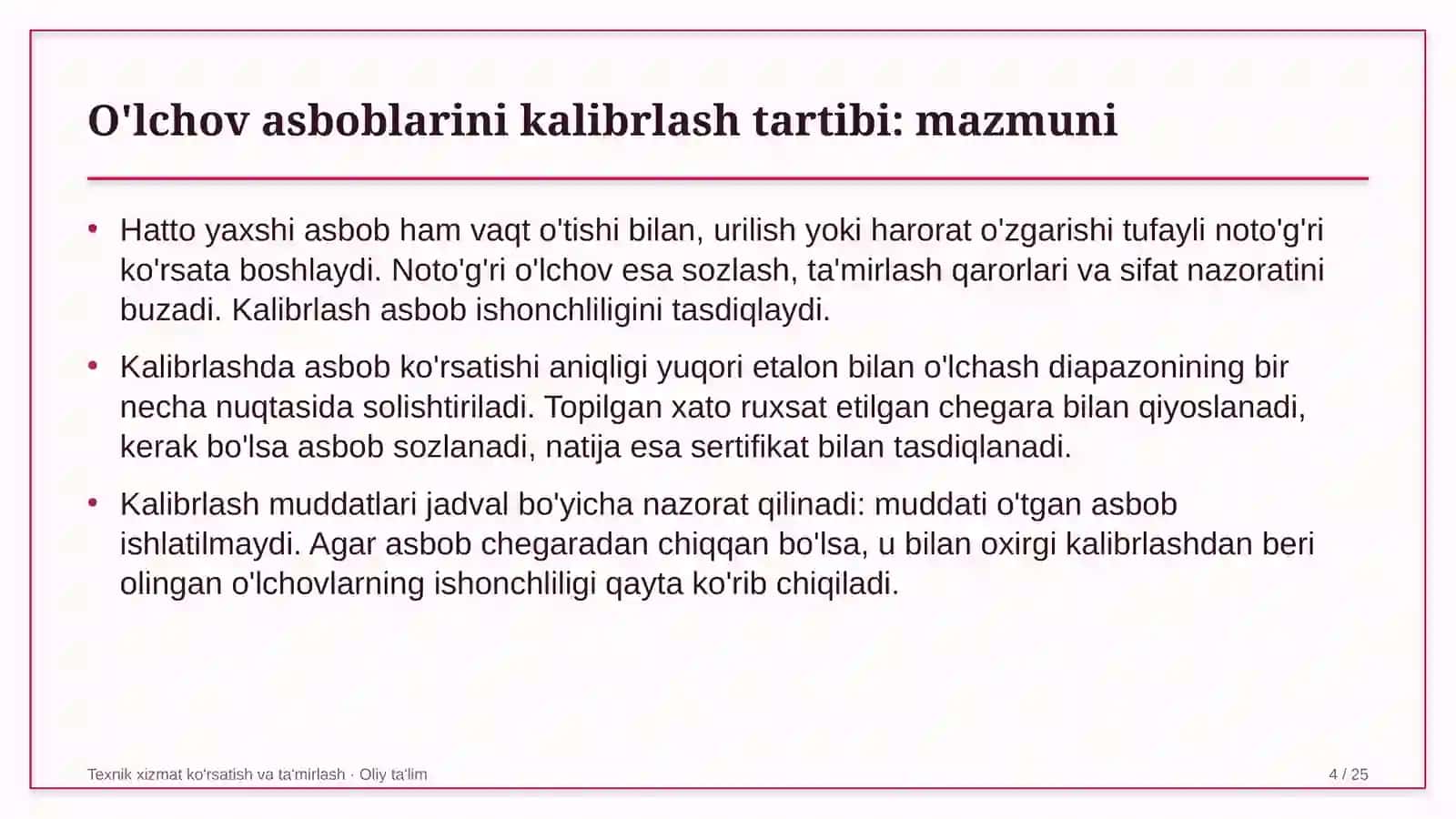 g'allachilikda o'lchov asboblarini kalibrlash tartibi 3229 4