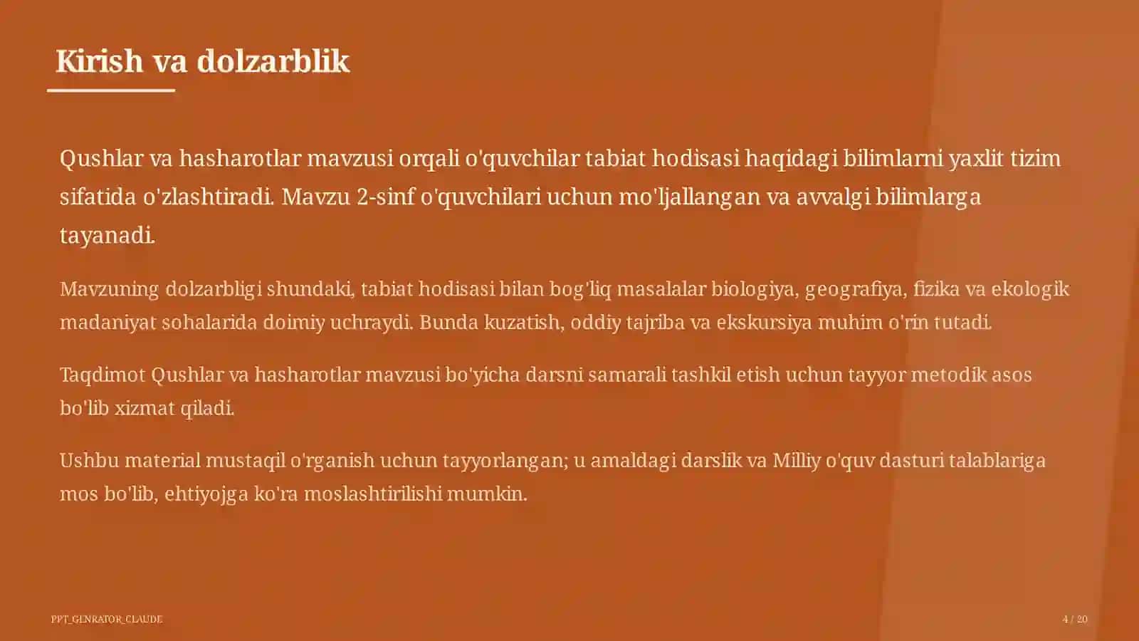 Qushlar va hasharotlar (2-sinf) 4