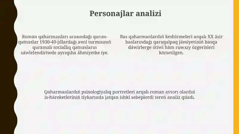 Atamnan qalģan atızlar romanı 4