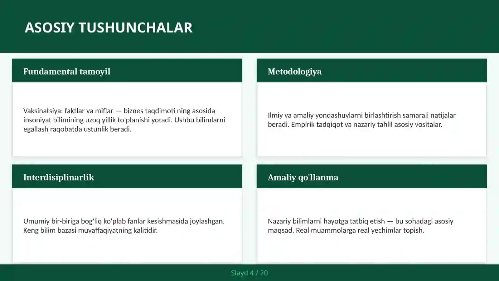 Vaksinatsiya: FAKTLAR VA MIFLAR — BIZNES TAQDIMOTI 4