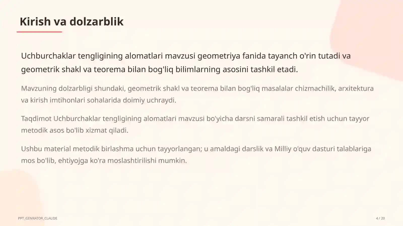 Uchburchaklar tengligining alomatlari (7-sinf) 4