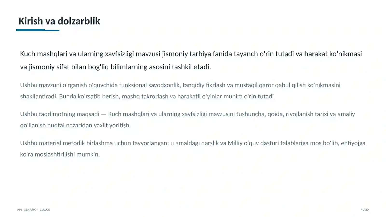 Kuch mashqlari va ularning xavfsizligi (8-sinf) 4