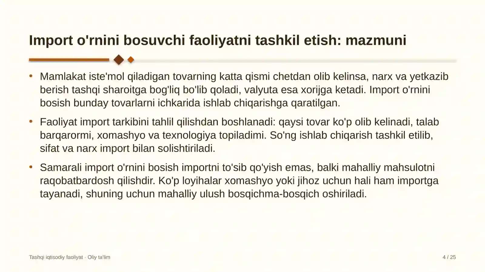 Echkichilikda import o'rnini bosuvchi faoliyatni tashkil etish 4