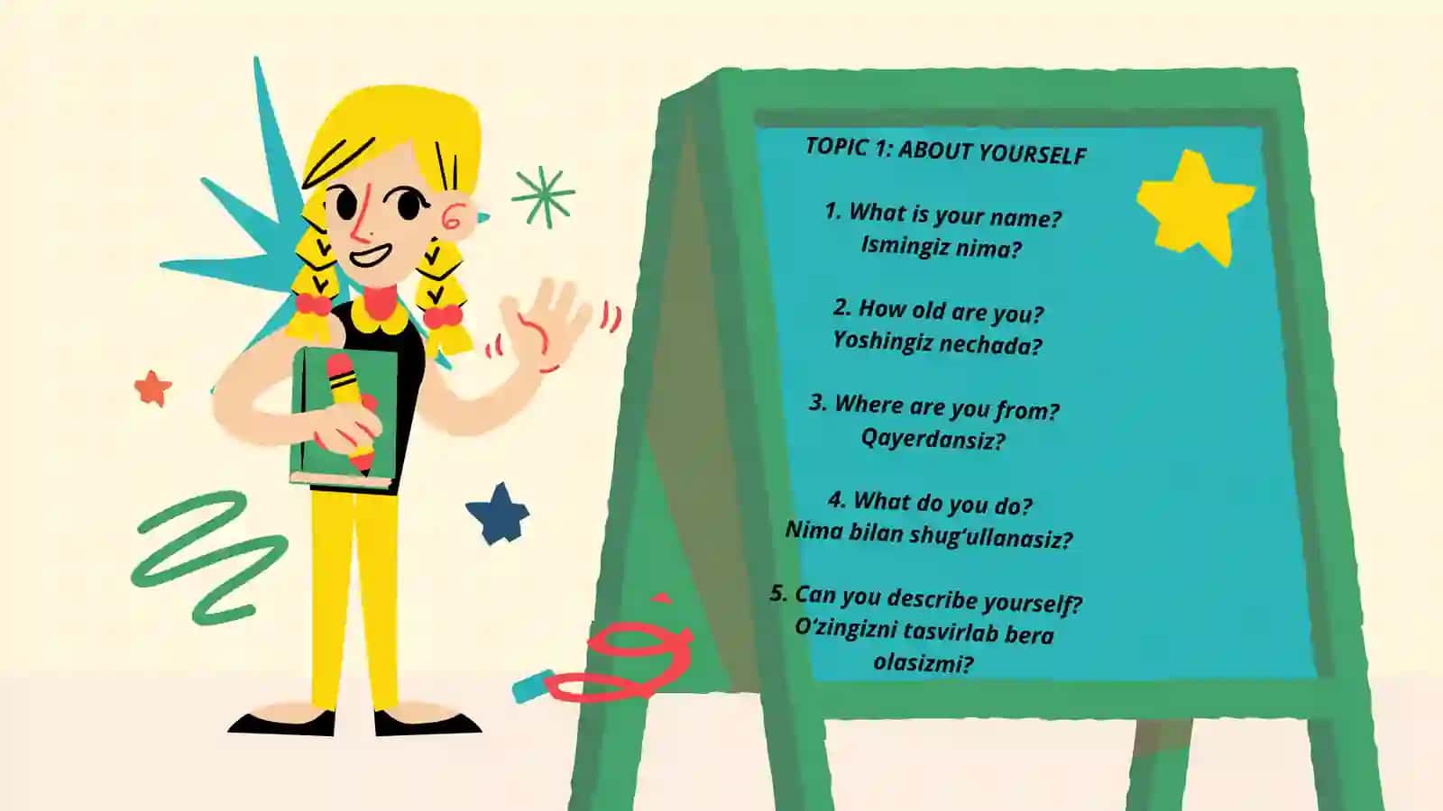 Speaking Questions A2–B1 | 50 English Questions with Uzbek Translation 4