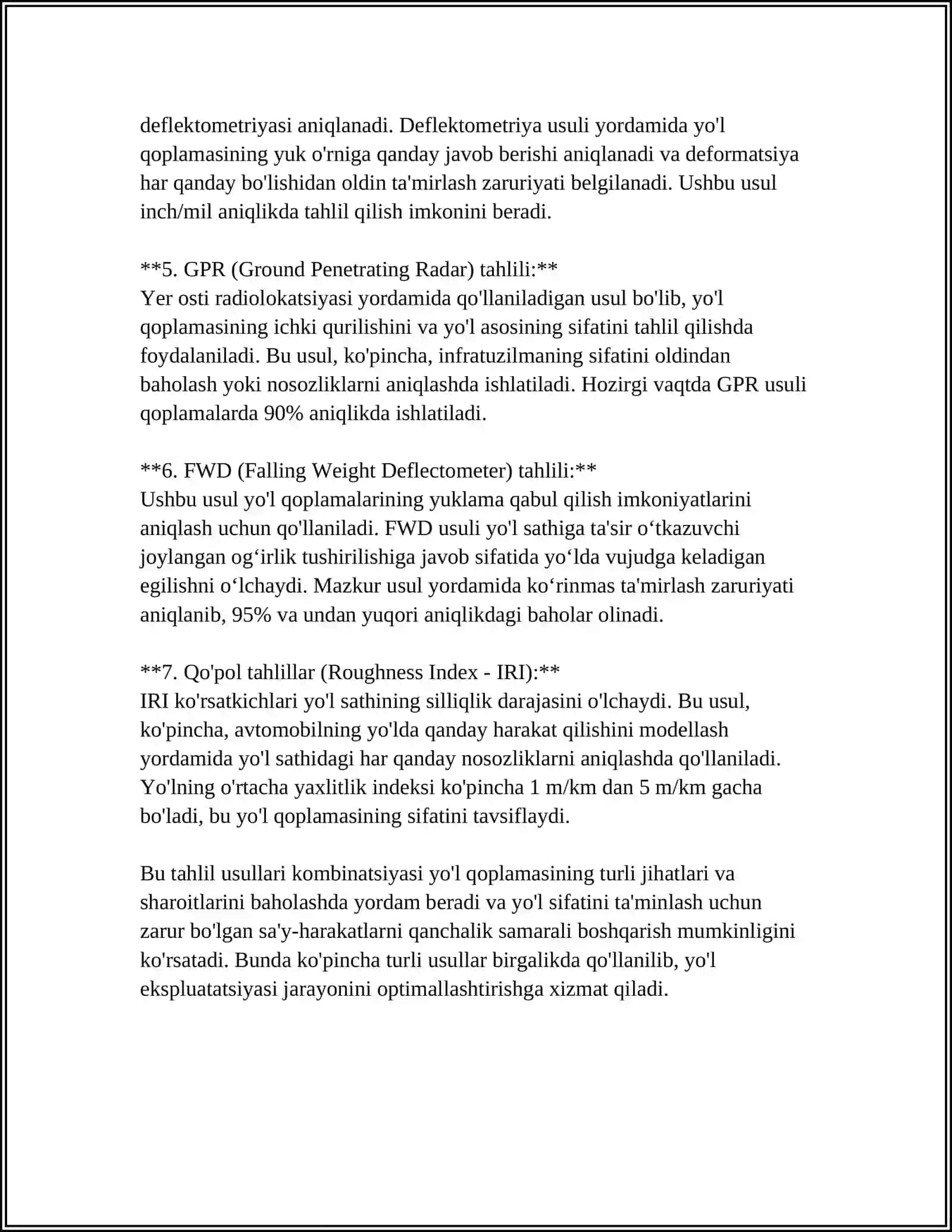 AVTOMOBIL YOʻLLARINI REKONSTRUKSIYA QILISHDAGI QIDIRUV ISHLARI 4