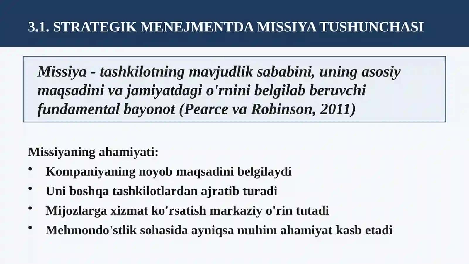 MEHMONXONA XO’JALIGIDA BIZNES MISSIYASI VA TASHQI MUHIT TAHLILI 4