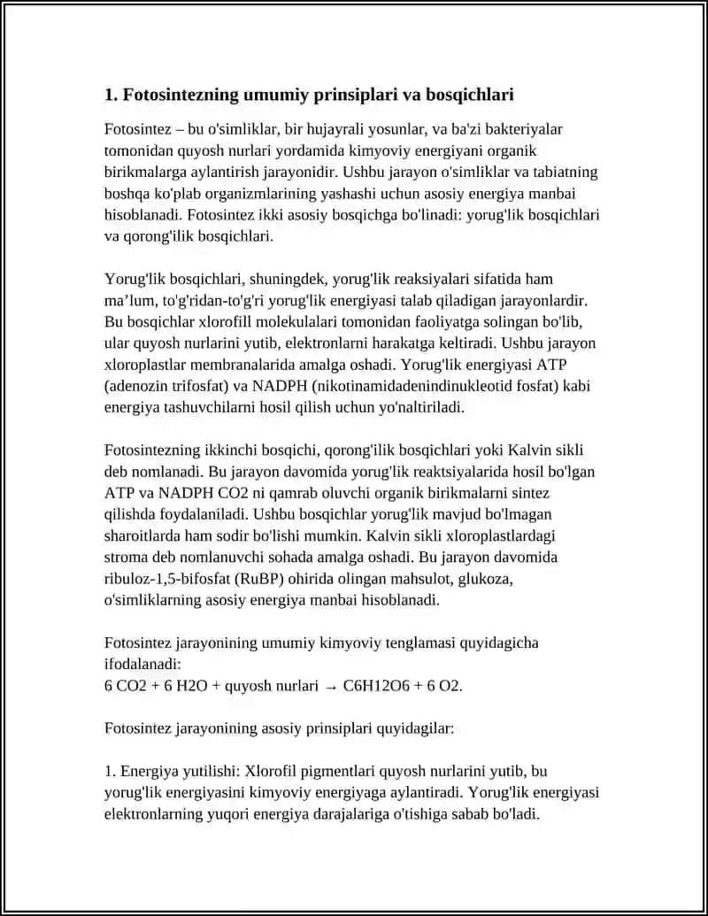 Hayvonlar va ösimliklarda energiya hosil bölishi 4