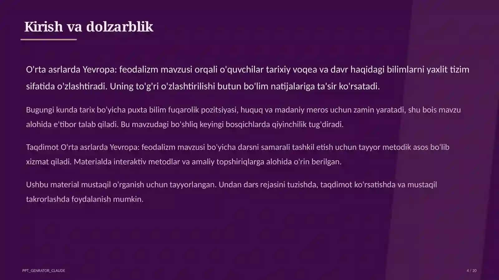 O'rta asrlarda Yevropa: feodalizm (7-sinf) 4