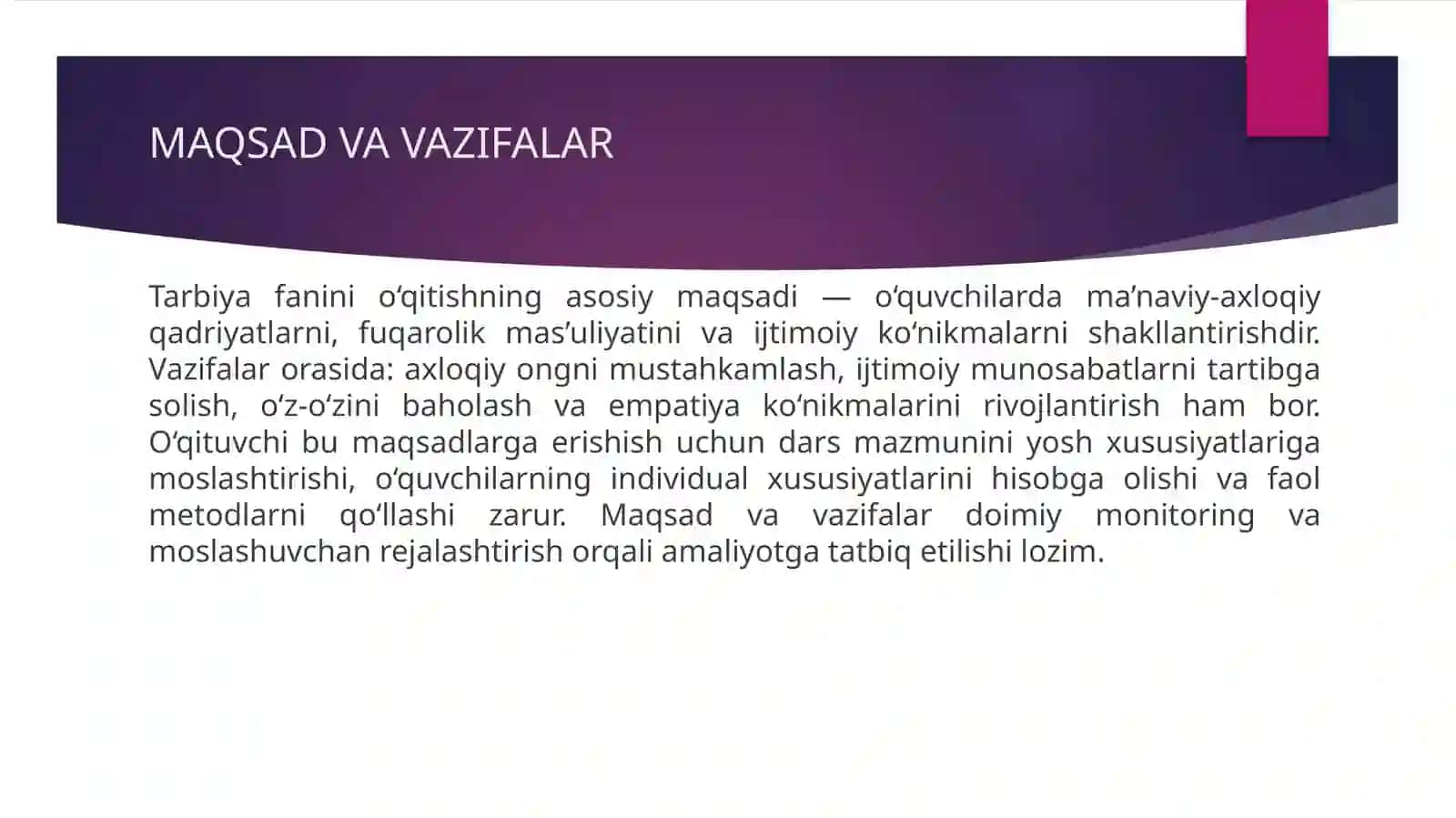 O'rta sinflarda tarbiya fanini o'qitishda kreativ yondoshuv 4