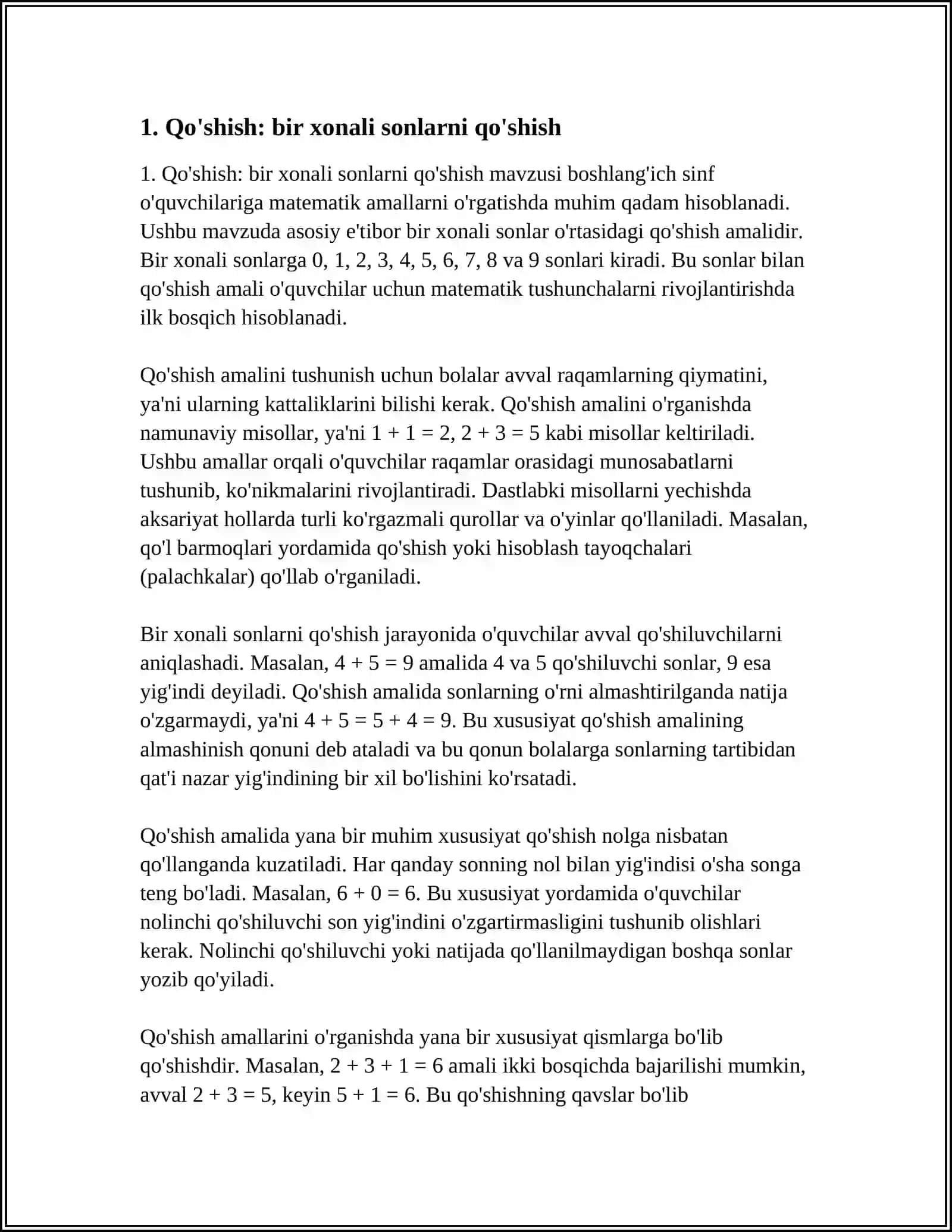 SIDIQOVA HURSHIDA G'ULOMOVNA BOSHLANG'ICH SINF O'QIRUVCHISI 4