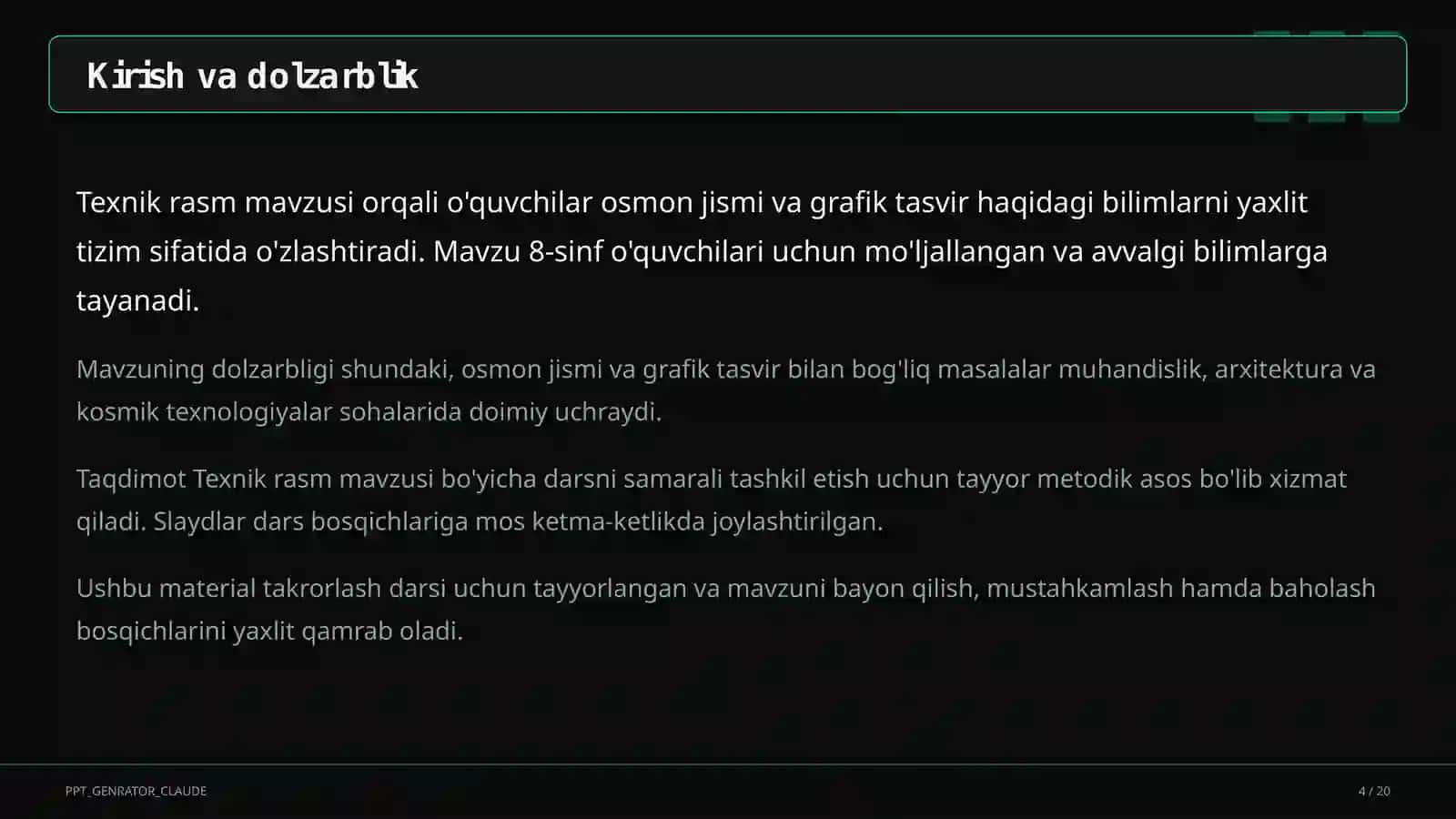 Texnik rasm (8-sinf) 4