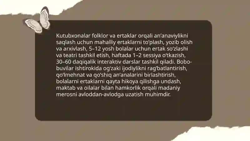 Kutubxonalarda bolalar bilan ishlashda an'anaviylik tamoyillari 4