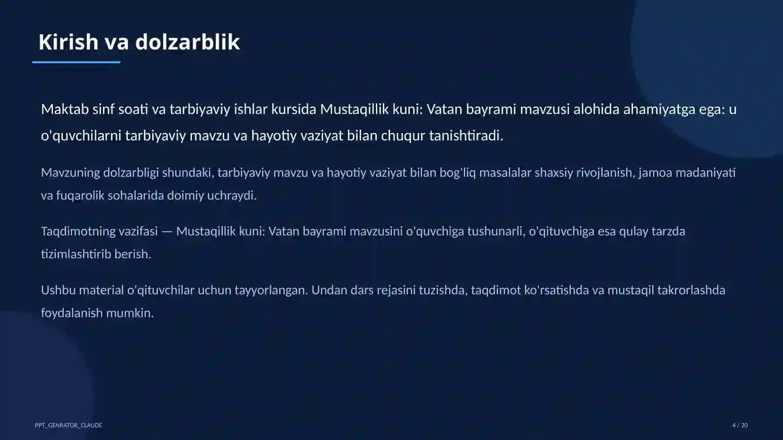 Maqsad va kutilayotgan natijalar 4