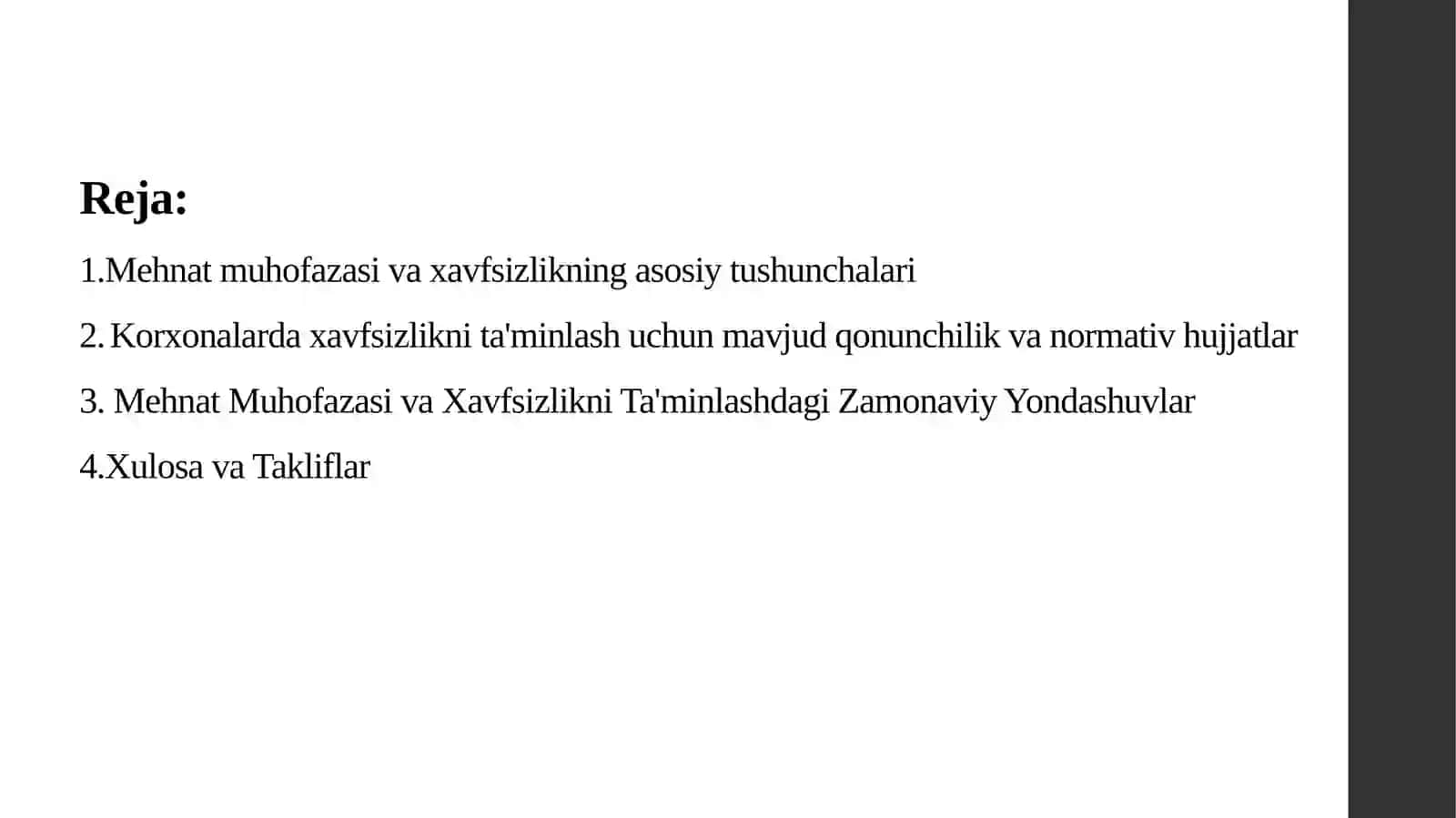 Korxonalarda mehnat muhofazasi va xavfsizlik masalalari 4