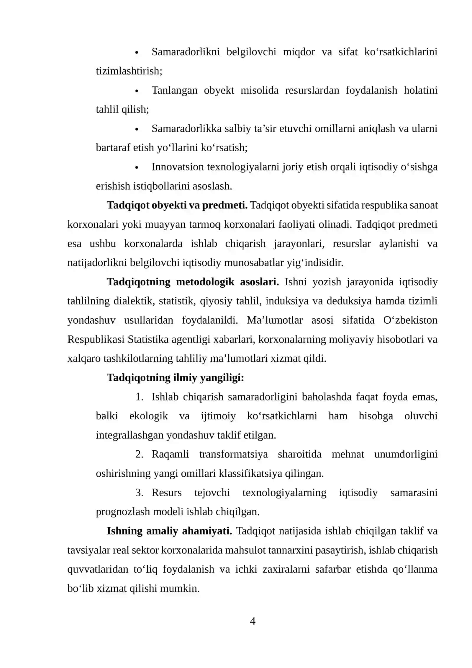 Ishlab chiqarish samaradorligining nazariy-iqtisodiy asoslari 4