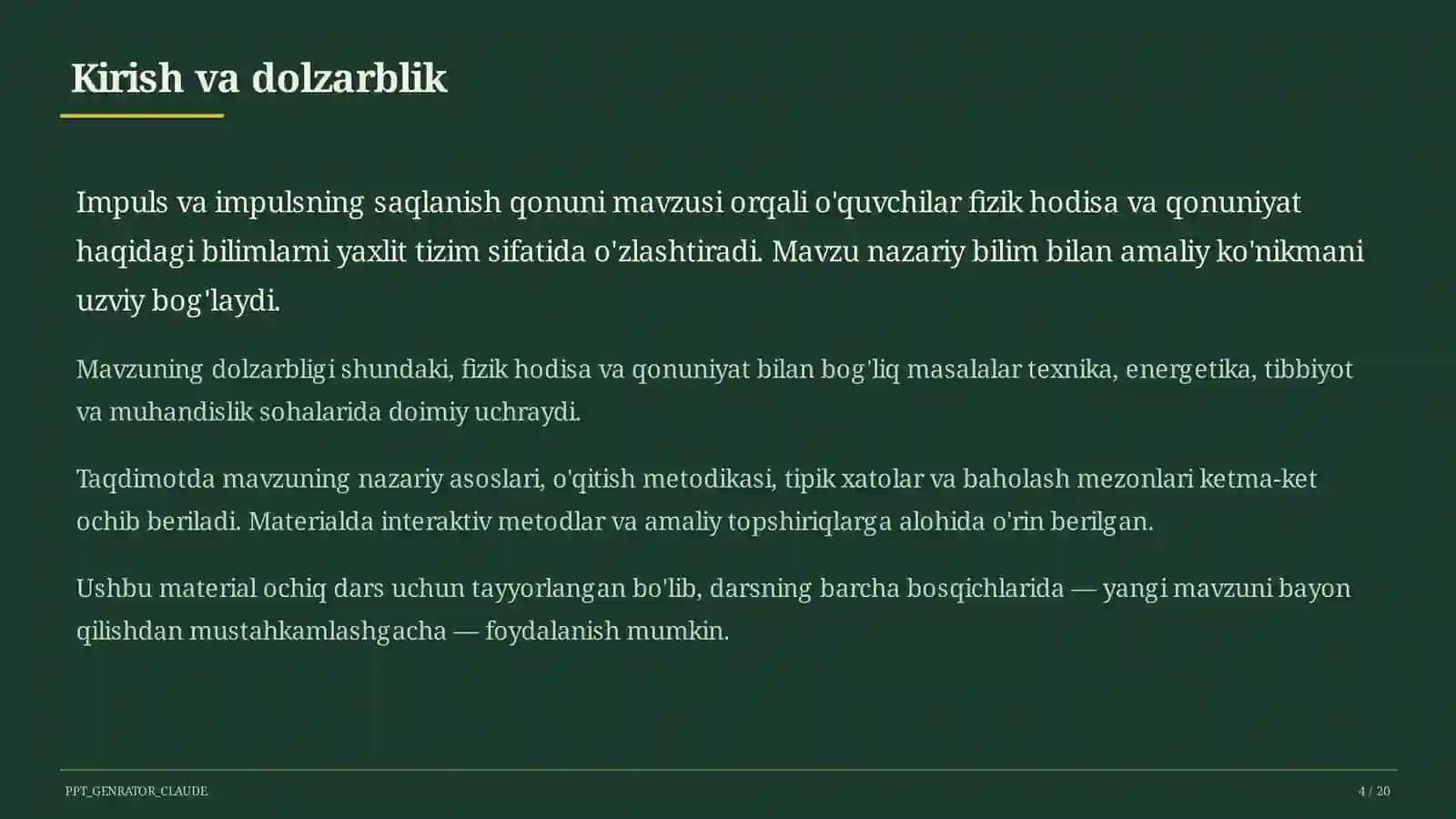 Impuls va impulsning saqlanish qonuni (9-sinf) 4