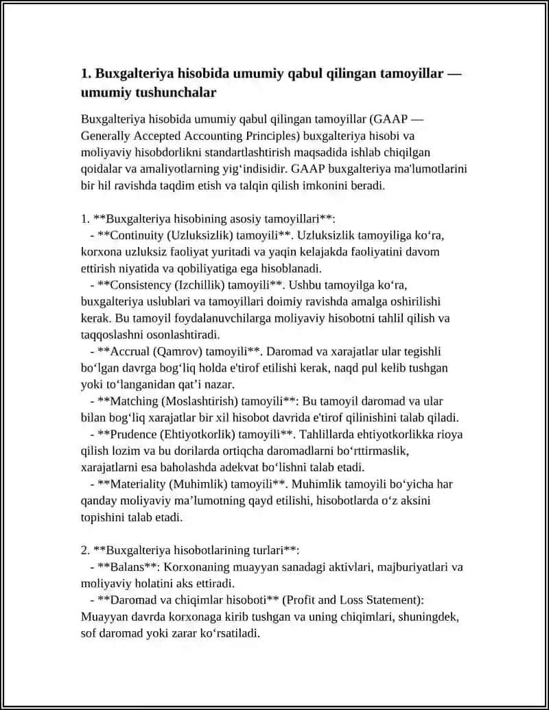 Buxgalteriya hisobida umumiy qabul qilingan tamoyillar 4