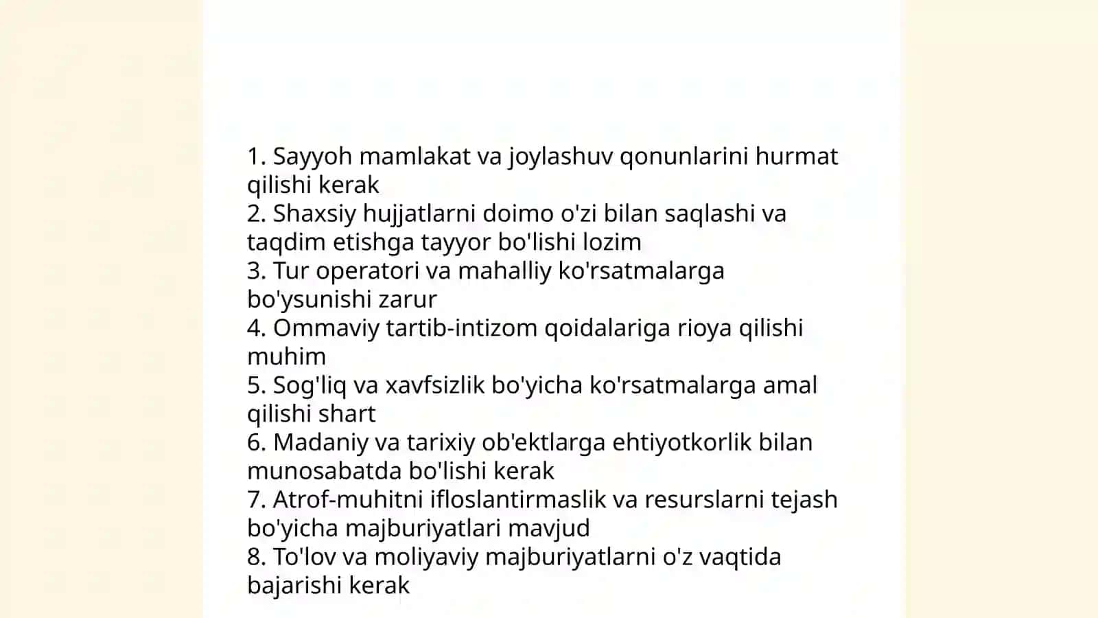 SAYYOHNING HUQUQ VA MAJBURIYATLARI TURIZM XAVFSIZLIGI taqdimot 4