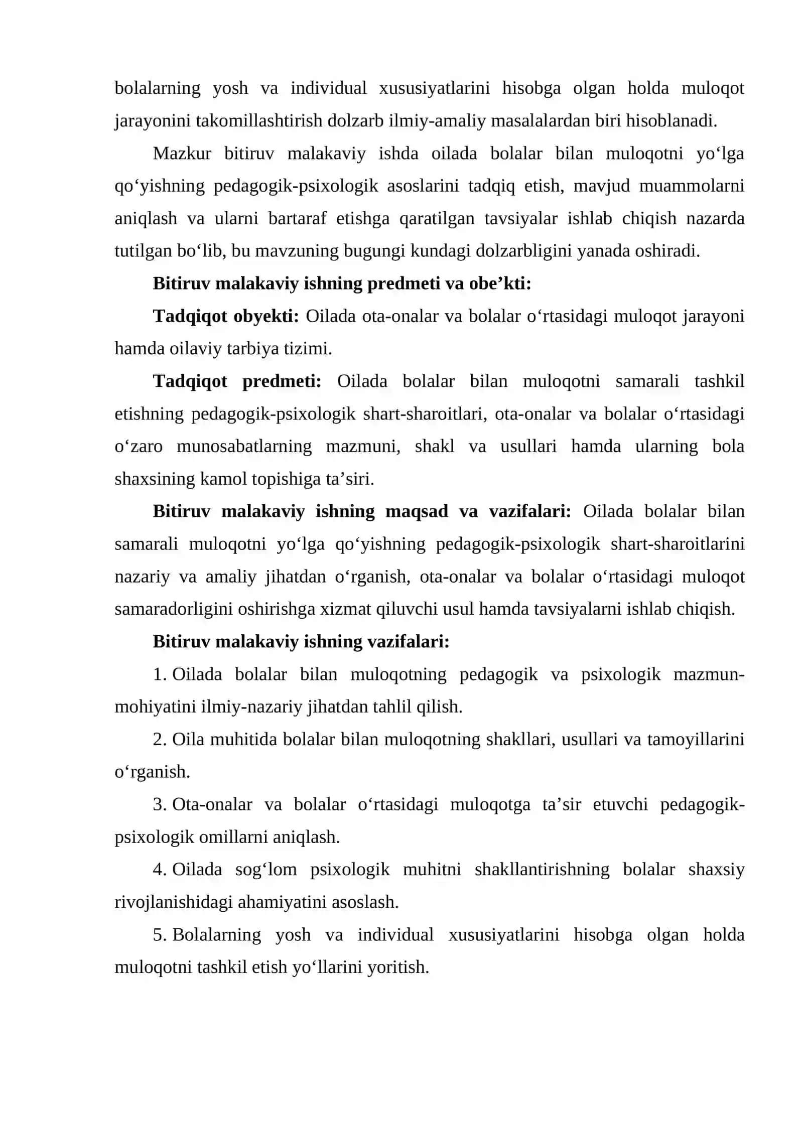 OILADA BOLALAR BILAN MULOQOTNI YO‘LGA QO‘YISHNING PEDAGOGIK-PSIXOLOGIK SHART-SHAROITLARI 4