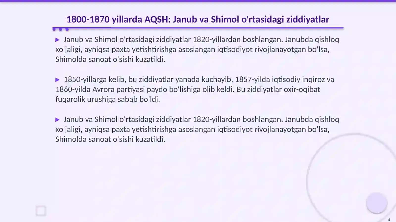 1800-1870 yillarda AQSH: Fuqarolik urushi va keyingi taraqqiyot 4
