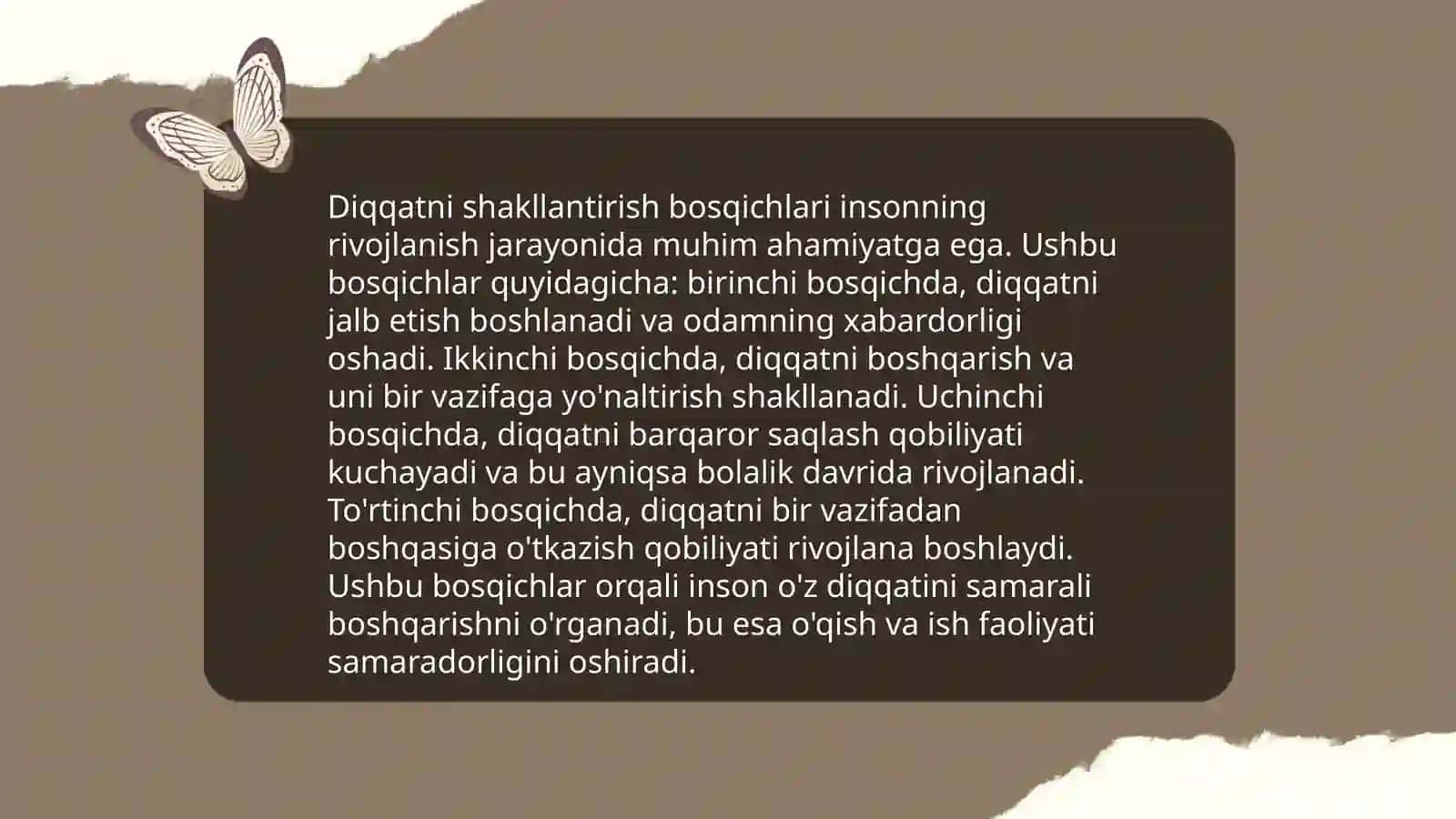 Diqqatni rivojlantirish, barqarorlashtirish usul va vositalari 4