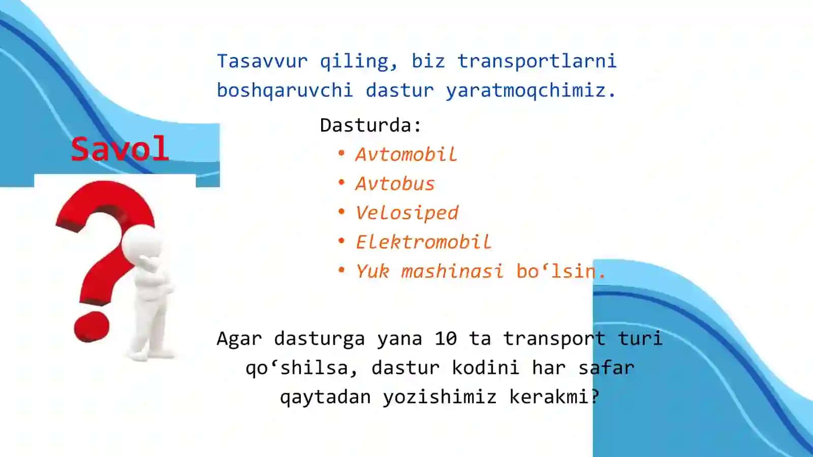 C++ dasturlash tilida vorislik va polimorfizm asosida kengaytiriladigan dasturiy tizimni loyihalash va ishlab chiqish 4