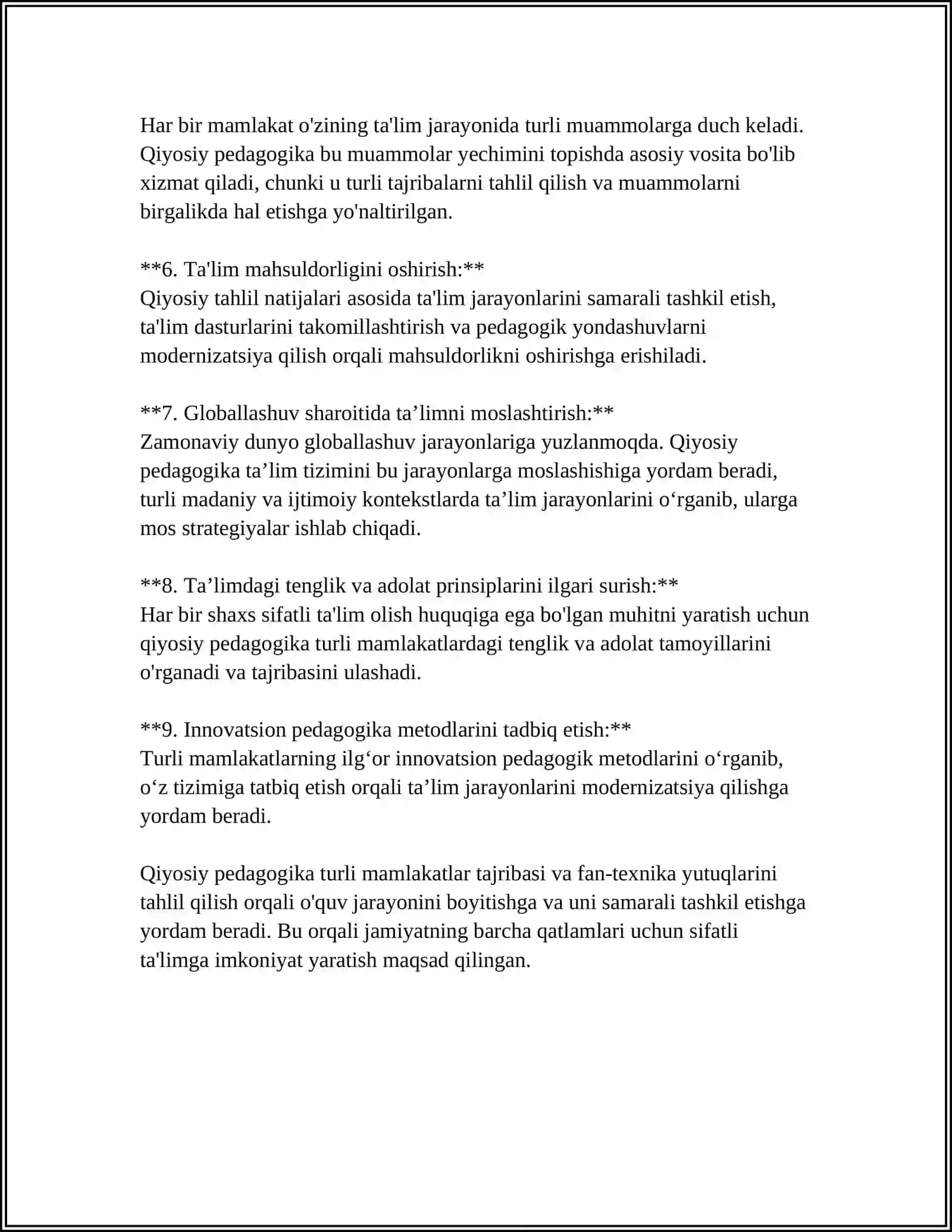 MAKTABGACHA TALIMDA QIYOSIY PEDAGOGIKA FANINING VAZIFASI MAQSADI,MAZMUNI 4