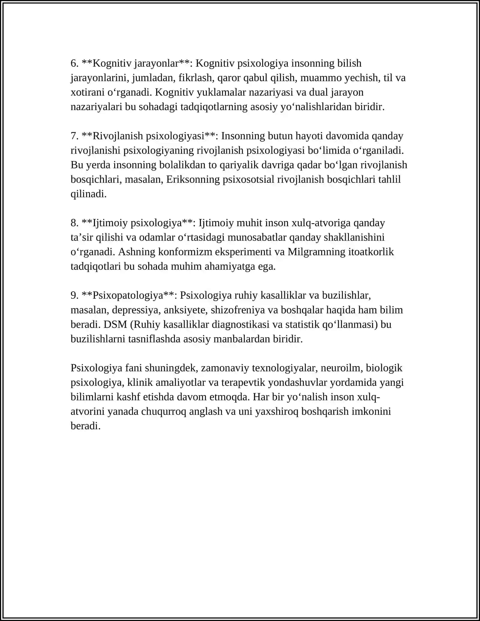 PSIXOLOGIYA FANING PREDMETI VA RIVOJLANISH TARIXI,TARAQQIYOT METODLARI VA TARMOQLARI 4