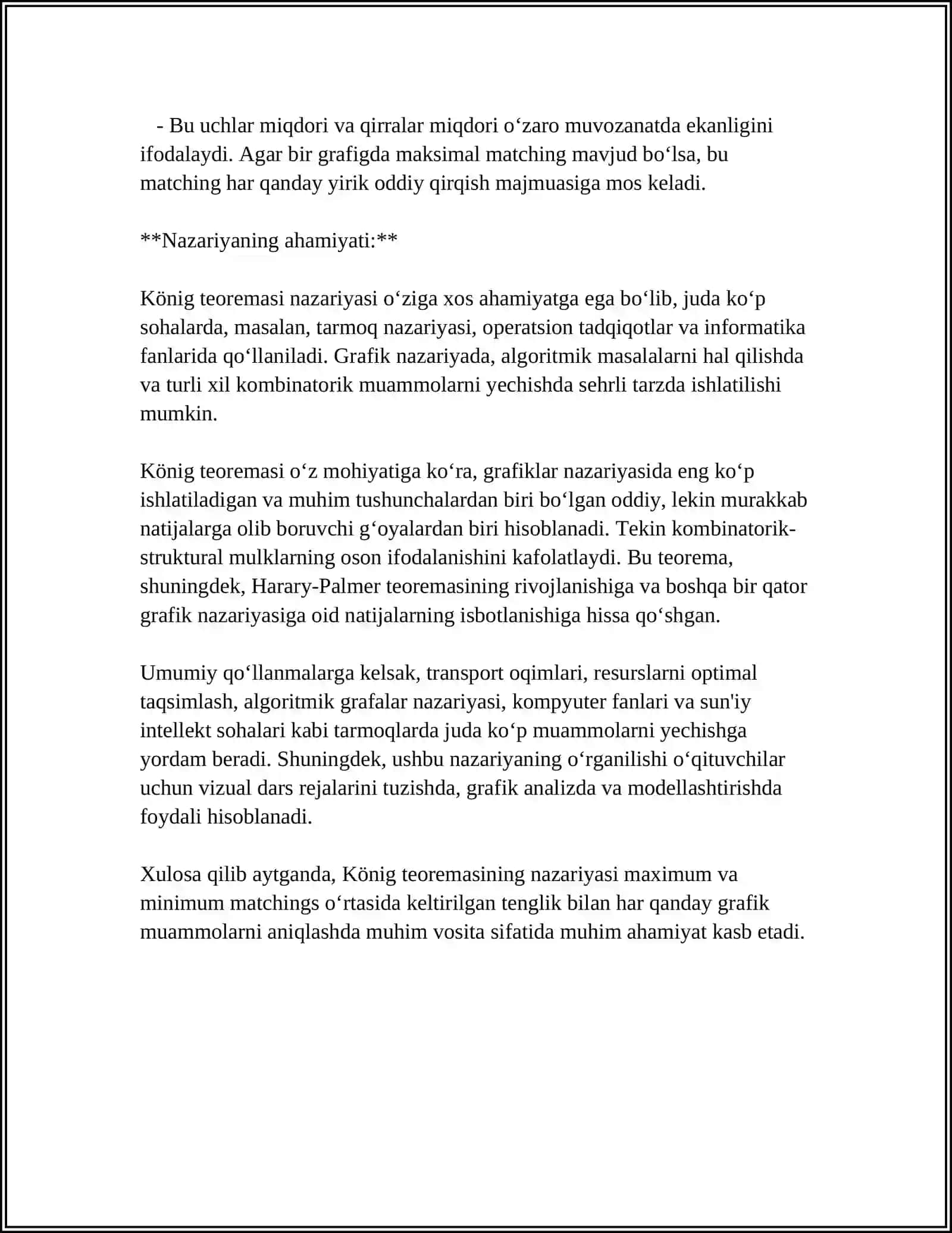 KYONIG TEOREMASI. KONSERVATIV VA NOKONSERVATIV KUCH. HARAKATNI GRAFIK USULDA TASVIRLASHNING AFZALLIKLARI 4