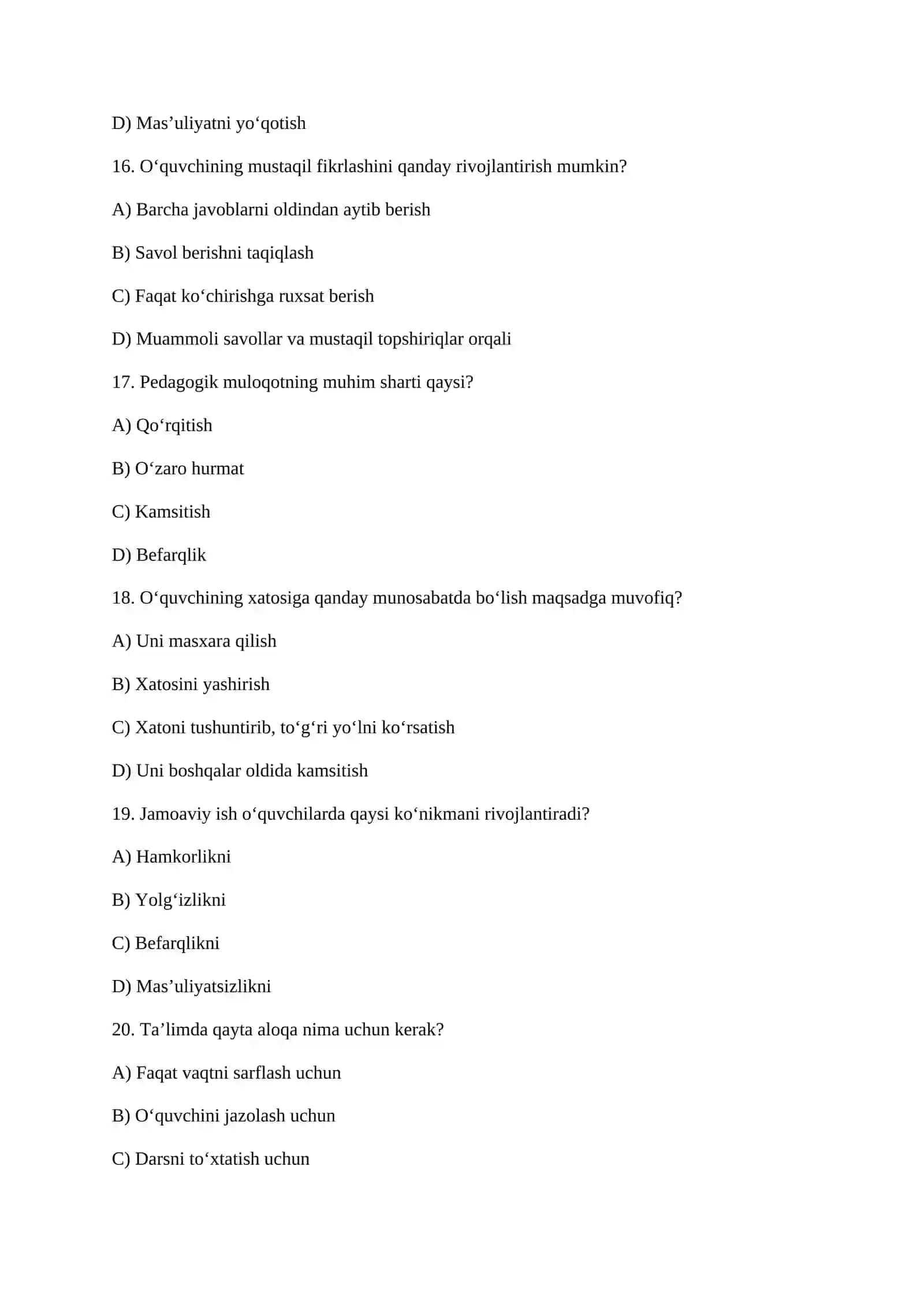 Maktab maslahatchisi uchun test 4
