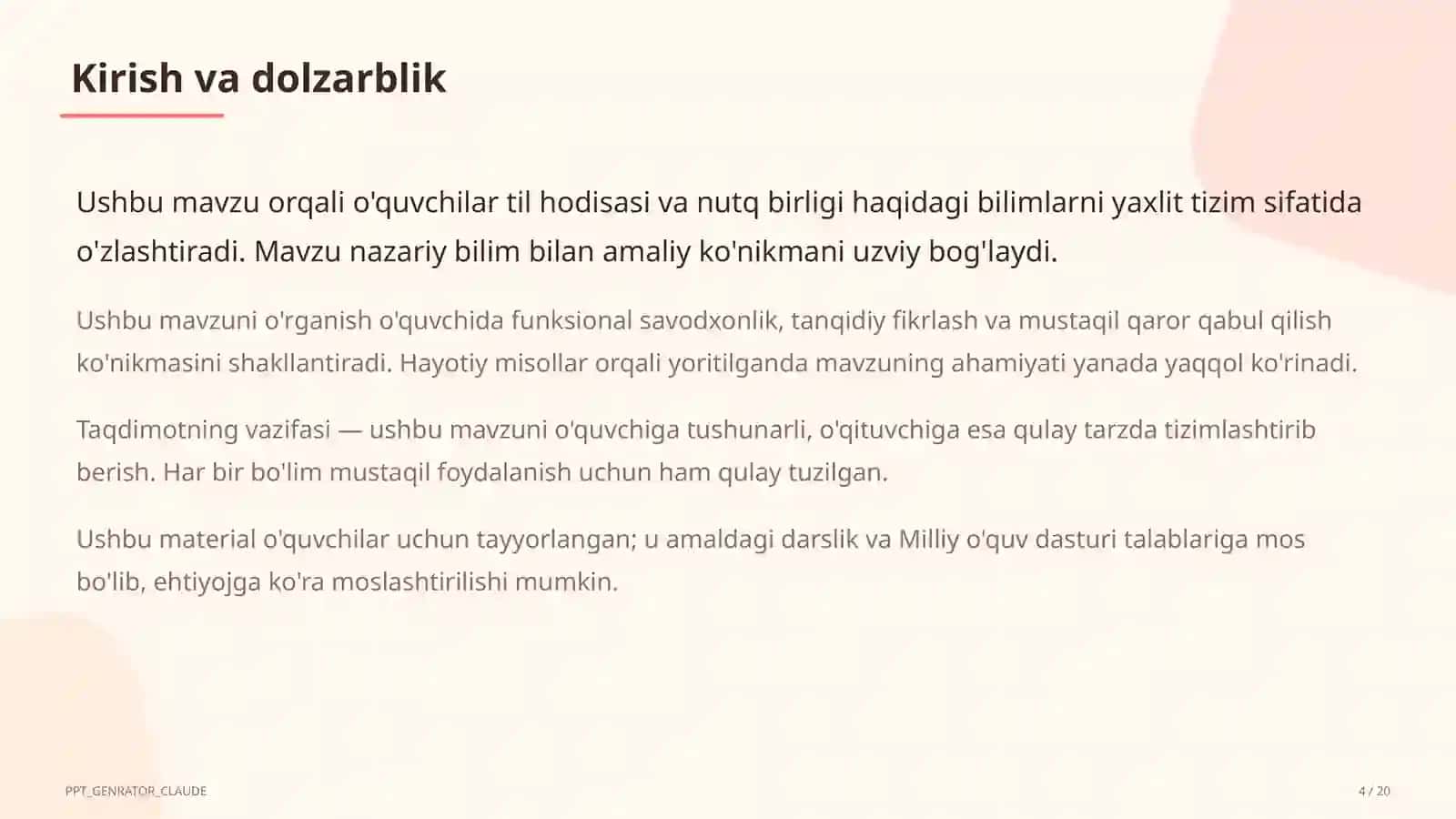Fe'lning vazifadosh shakllari: ravishdosh va sifatdosh (7-sinf) 4