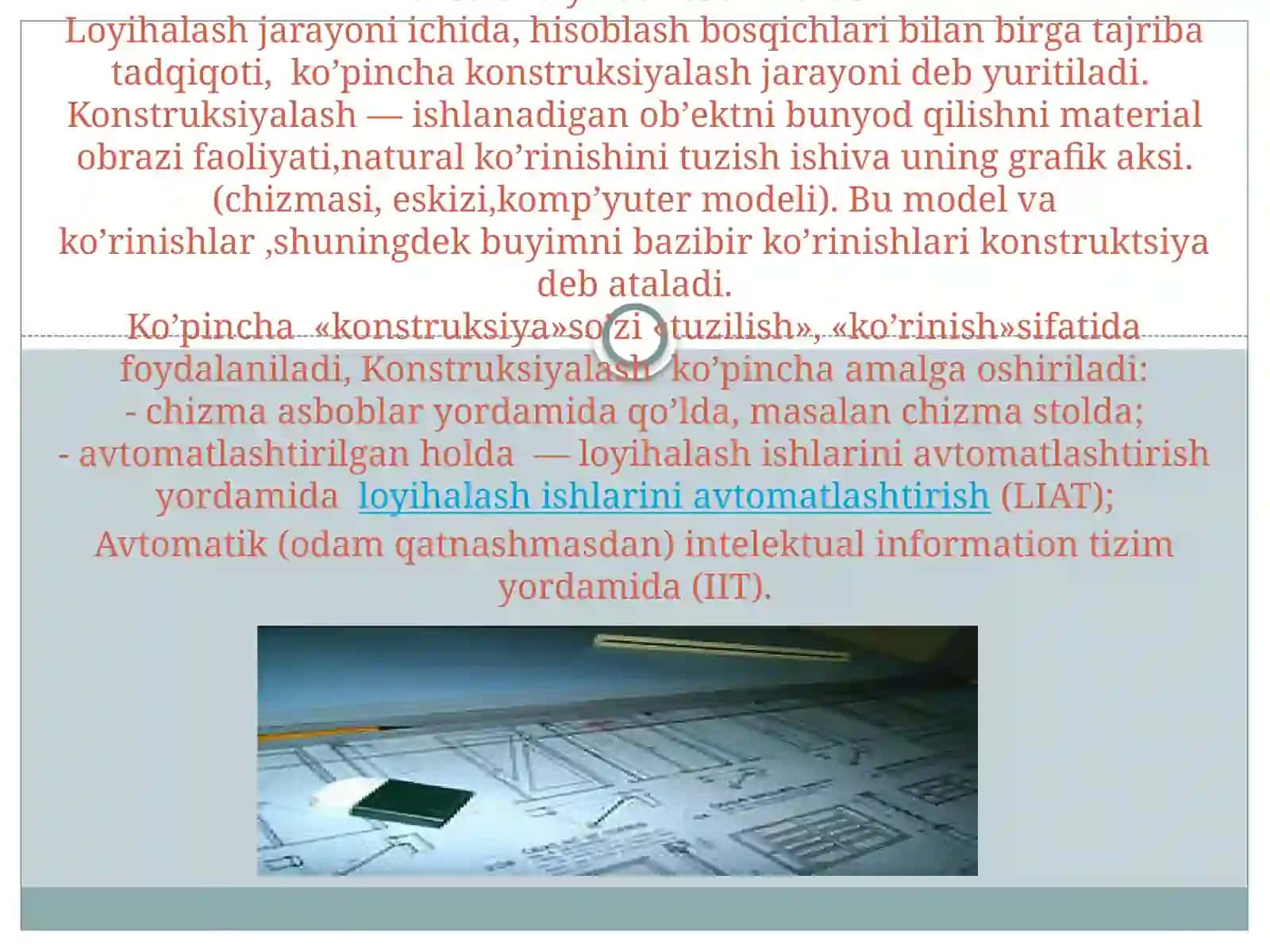 Avtomatlashtirilgan loyihalash tizimlari 4