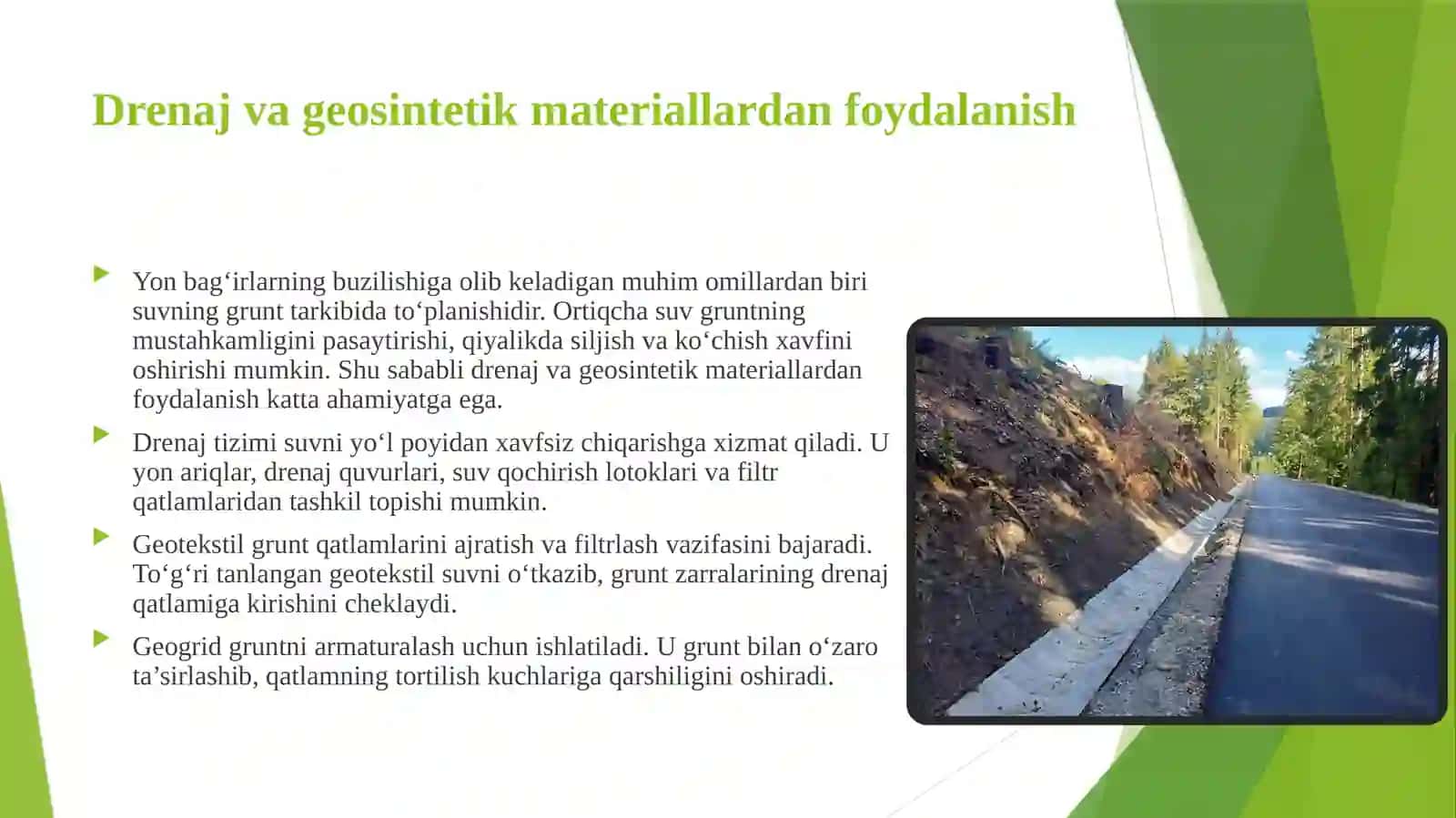 Yo‘l poyi yon bag‘rini mustahkamlashning ilg‘or usullari 4