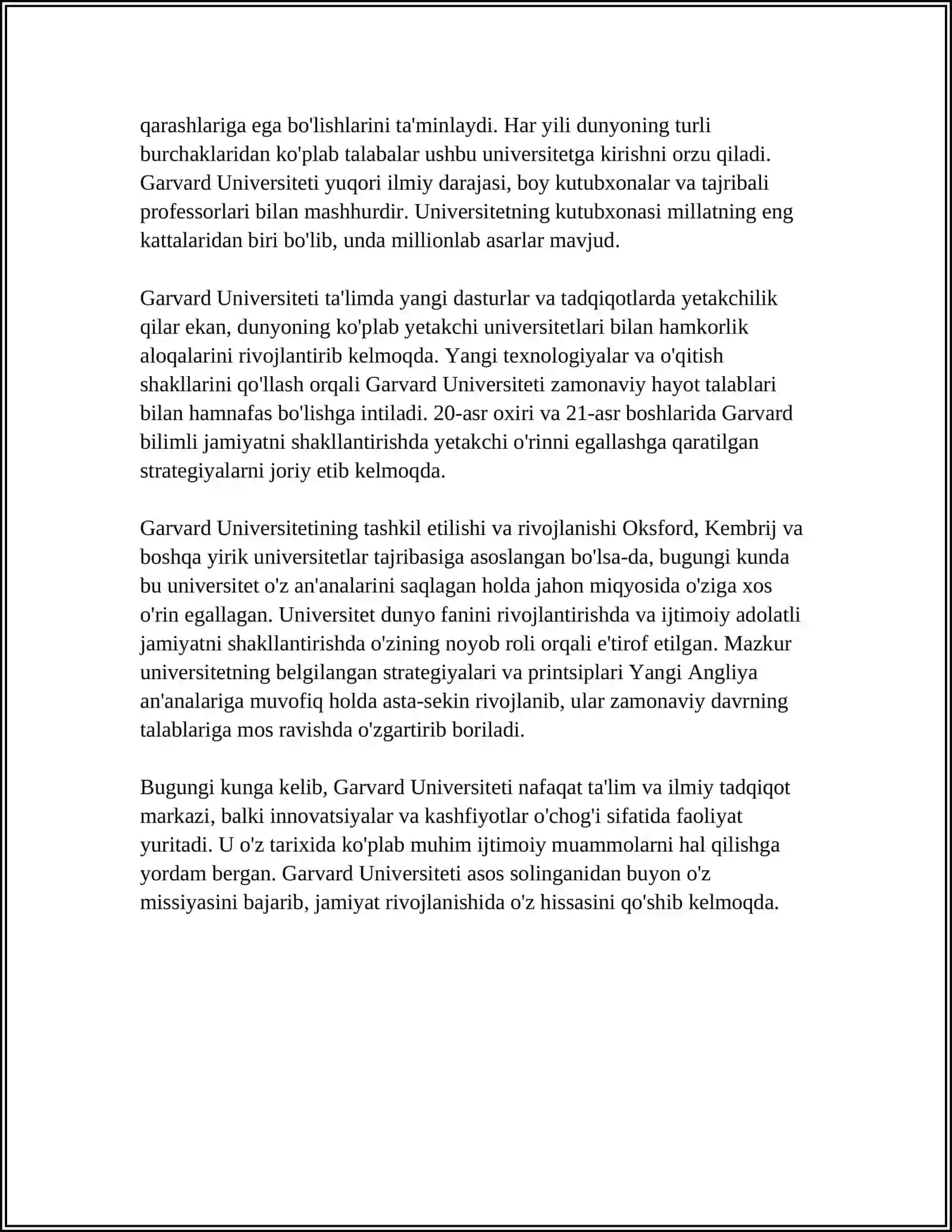 Garvard Universiteti ta'limi 4