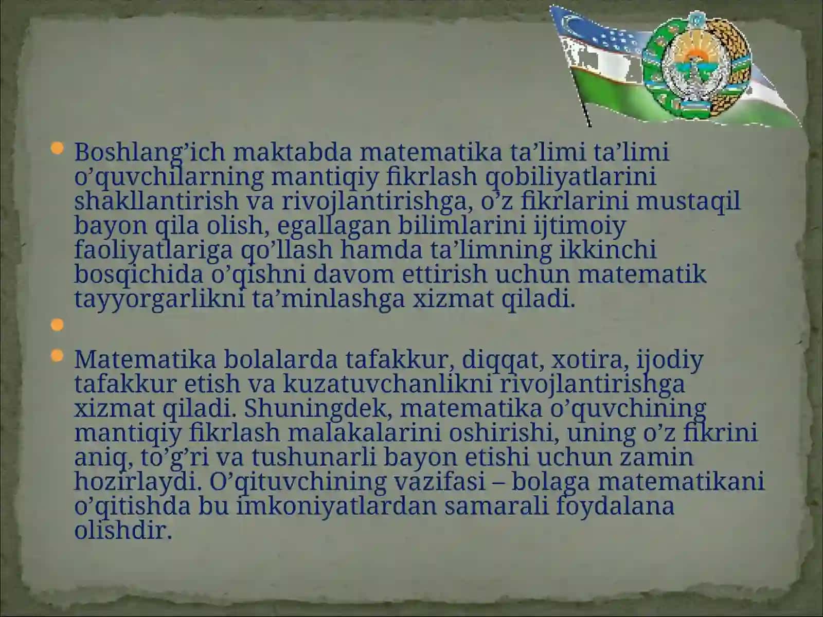 Boshlang`ich sinflarda matematika o’qitish metodlari 4
