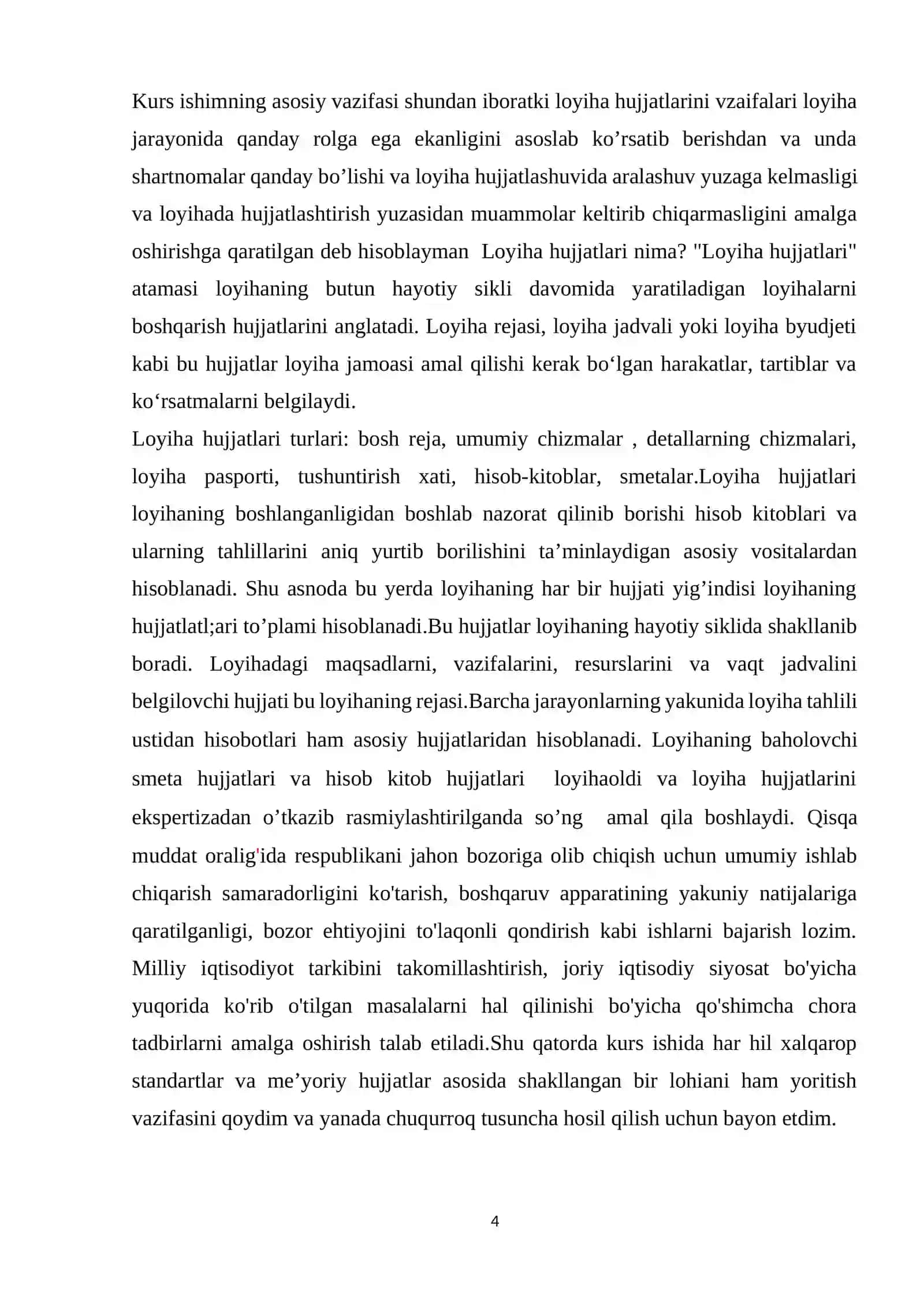 TASHKILOTDA LOYIHANI BOSHQARISH JARAYONINI HUJJATLASHTIRISH 4