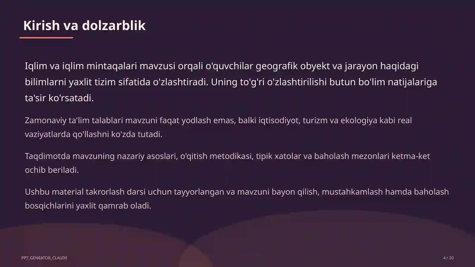 Iqlim va iqlim mintaqalari (6-sinf) 4