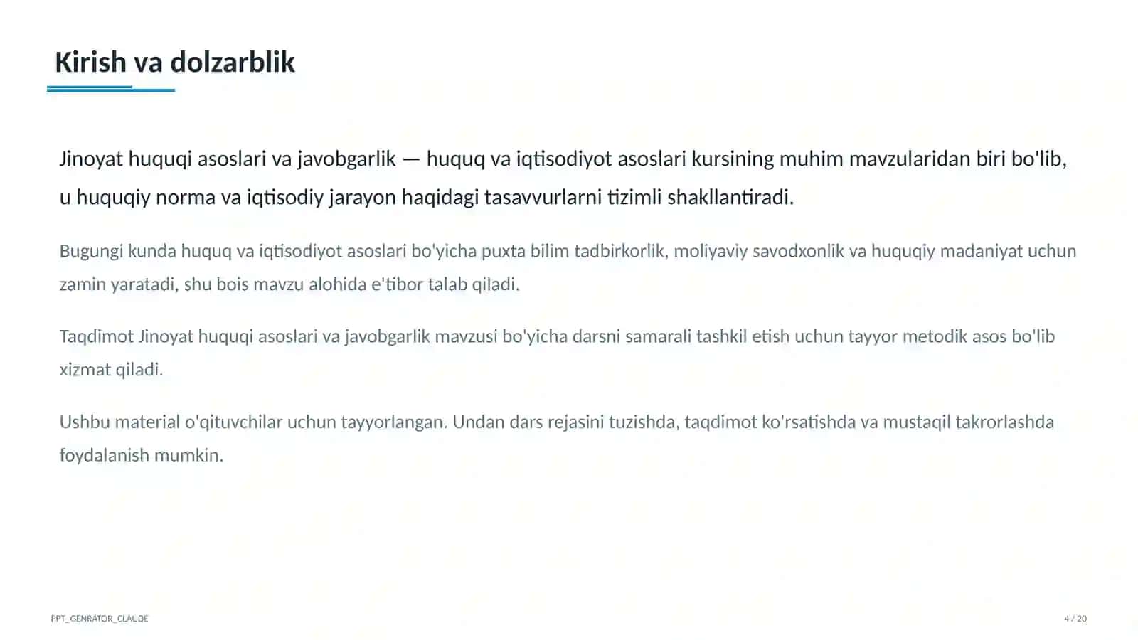 Jinoyat huquqi asoslari va javobgarlik (10-sinf) 4