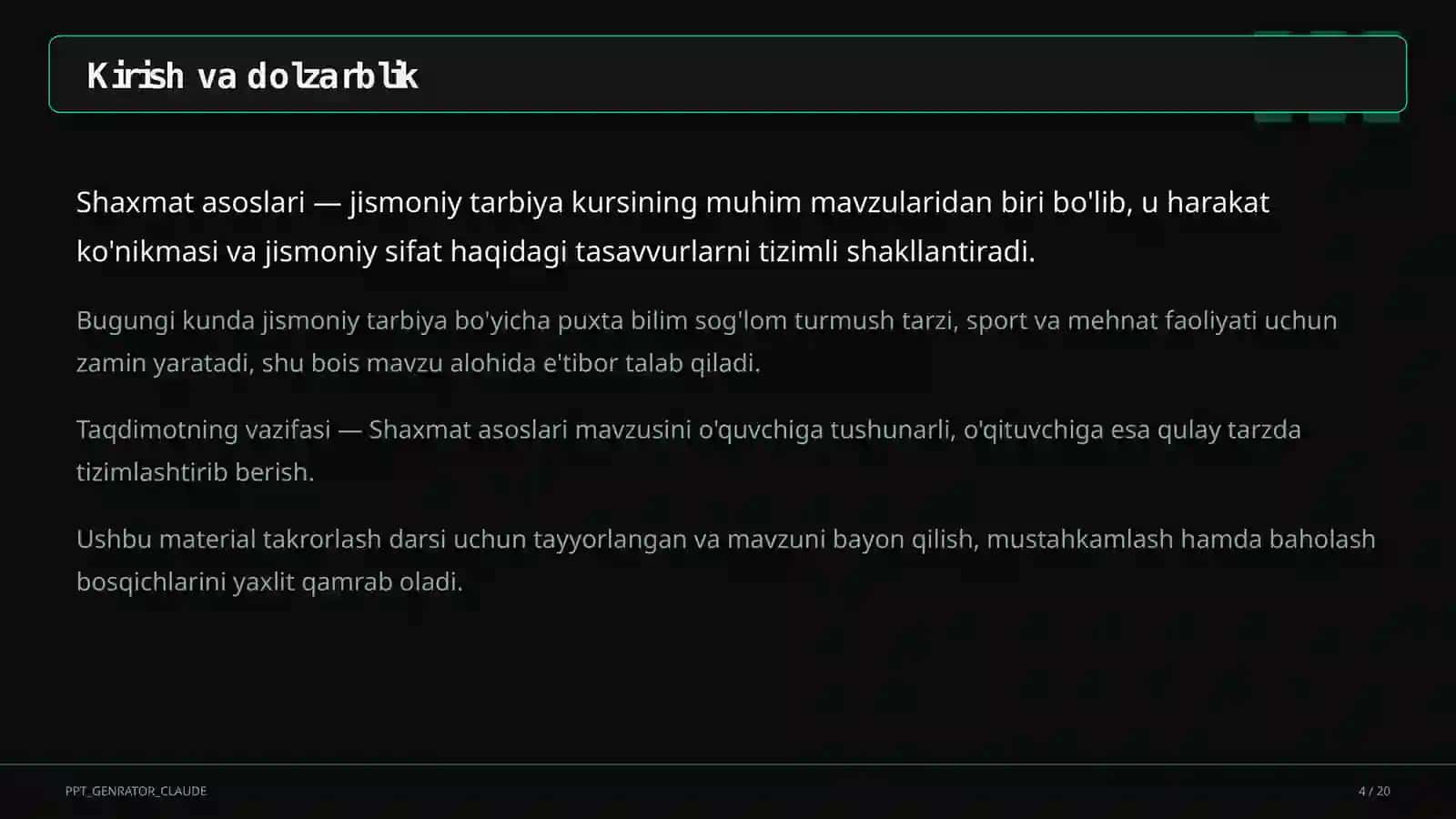 Shaxmat asoslari (4-sinf) 4