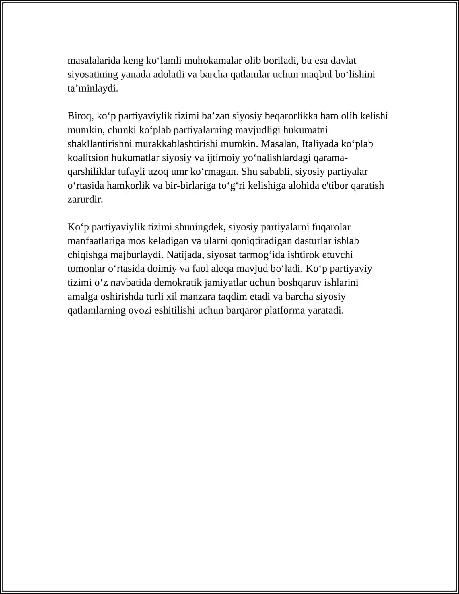 OʼZBEKISTONDA KOʼP PARTIYAVIYLIK TIZIMINING SHAKILLANISHI VA UNING AHAMIYATI 4