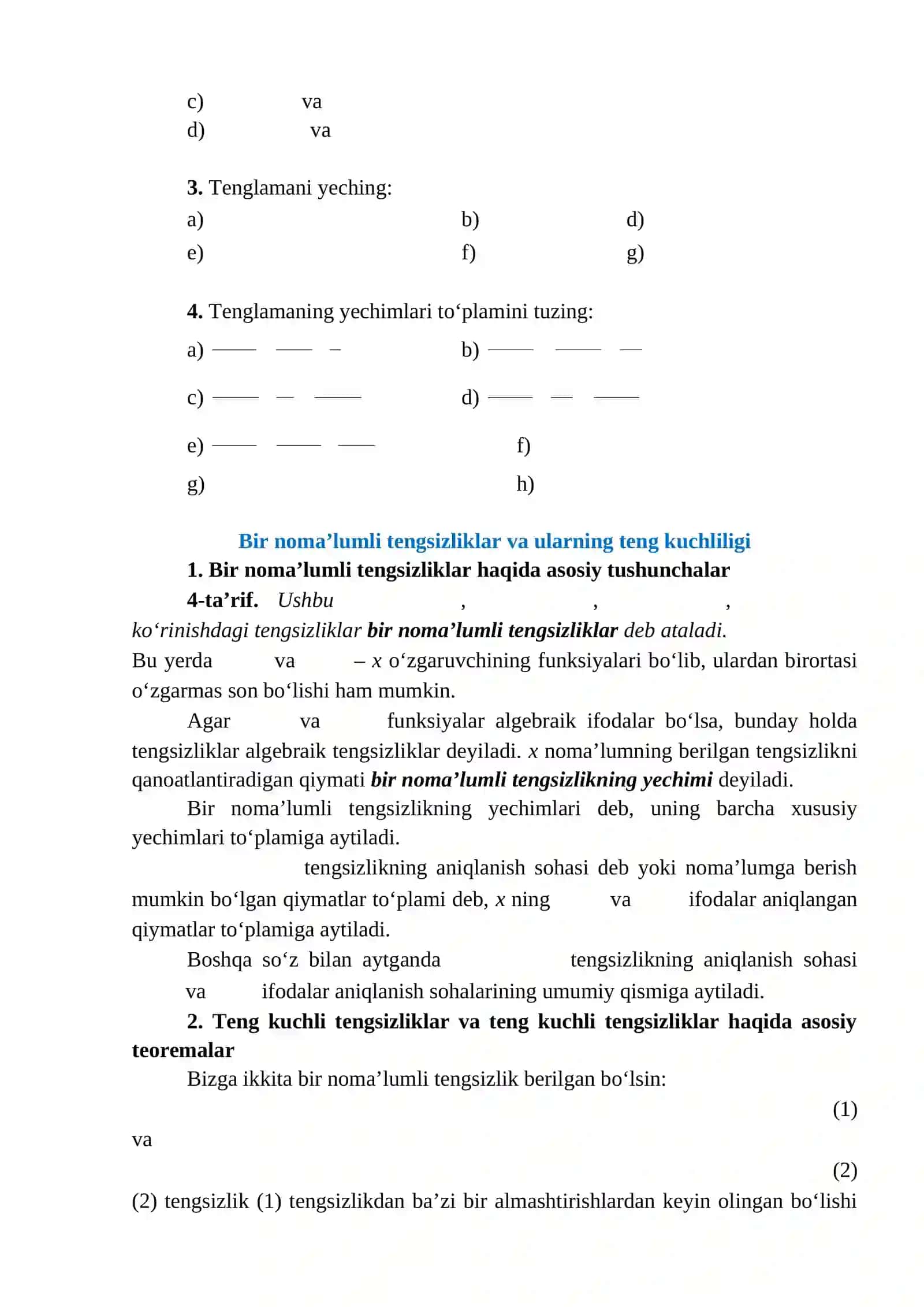 BIR O‘ZGARUVCHILI RATSIONAL TENGLAMA VA TENGSIZLIKLARNI YECHISH USULLARI 4