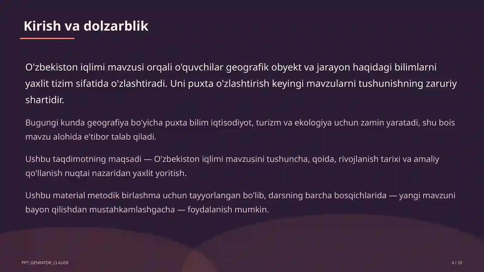 O'zbekiston iqlimi (8-sinf) 4