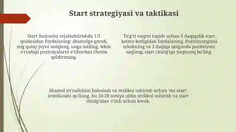 Jamoa poygalarining taktikasi 4