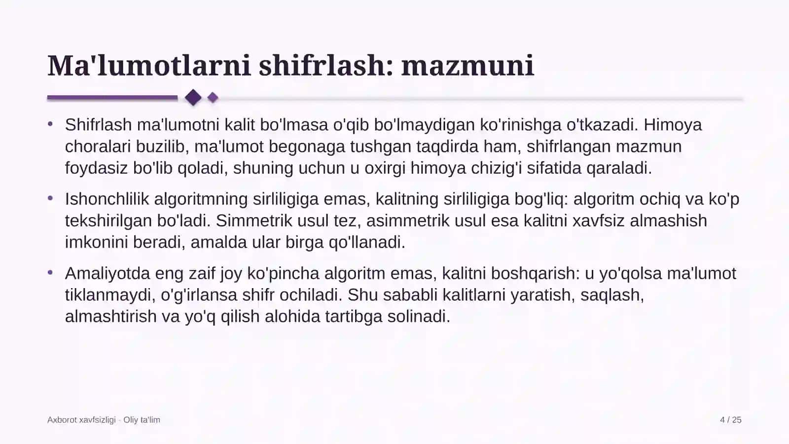 Axborot texnologiyalari sohasida ma'lumotlarni shifrlash 4